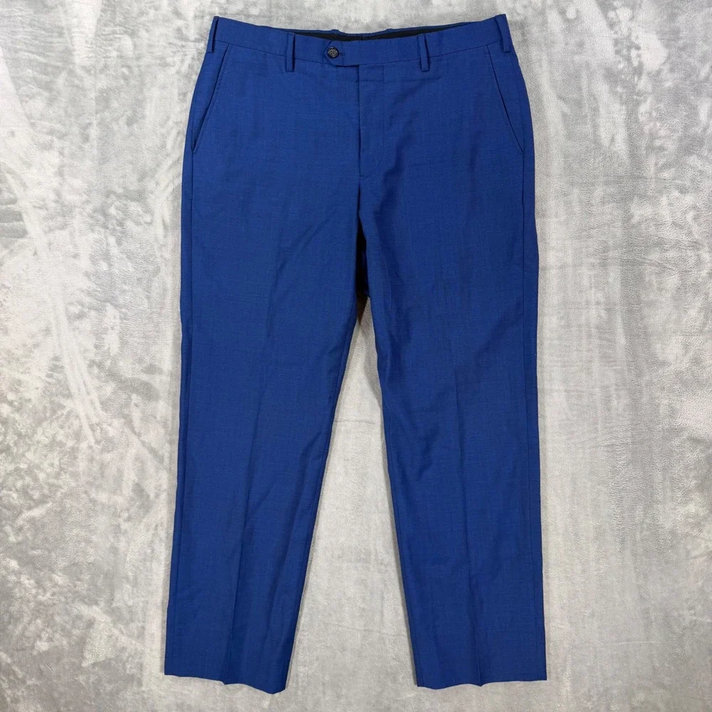 Brooks Brothers 1818 Milano Dress Pants Men's Size 36x30 Blue Wool Mohair